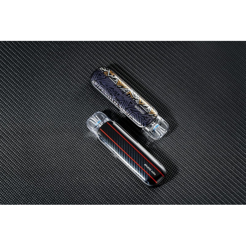 Aspire Pixo Aura Sigaretta Elettronica Guancia e RDL 25W - Svapo Kit Completo Batteria 1300 mAh, Pod 3ml, Indicatore Led Colorato, Tiro Automatico (Carbon Black) - Carbon Black