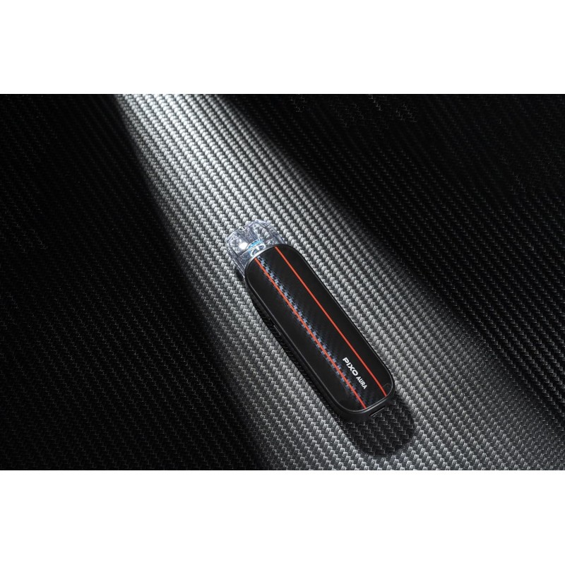 Aspire Pixo Aura Sigaretta Elettronica Guancia e RDL 25W - Svapo Kit Completo Batteria 1300 mAh, Pod 3ml, Indicatore Led Colorato, Tiro Automatico (Carbon Black) - Carbon Black