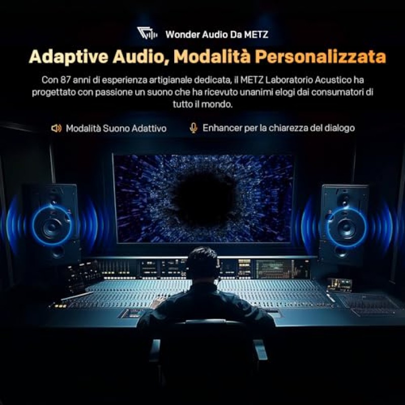 Metz QLED 32 Pollici Smart TV HD, 32MQF7000Z, HDR10, Dolby Audio, Riduzione Luce Blu, Google TV, Googlecast,Tuner DVB-T/T2/C/S/S2/Analogico - 32"