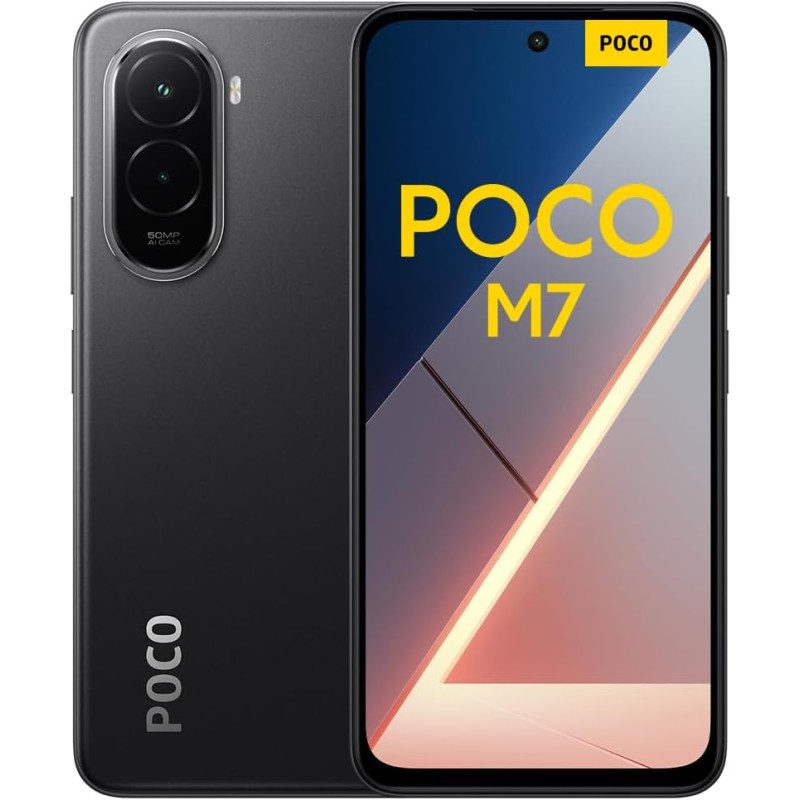POCO M7, Smartphone 8+256GB, Display FHD+ da 6,9" 144Hz, Snapdragon 685, Doppia fotocamera AI da 50MP, Batteria da 7000mAh, Garanzia di 2 anni, Nero, Caricabatterie non incluso - 8+256GB Black POCO M7, Smartphone 8+256GB, Display FHD+ da 6,9" 144Hz, Snapdragon 685, Doppia fotocamera AI da 50MP, Batteria da 7000mAh, Garanzia di 2 anni, Nero, Caricabatterie non incluso - 8+256GB Black