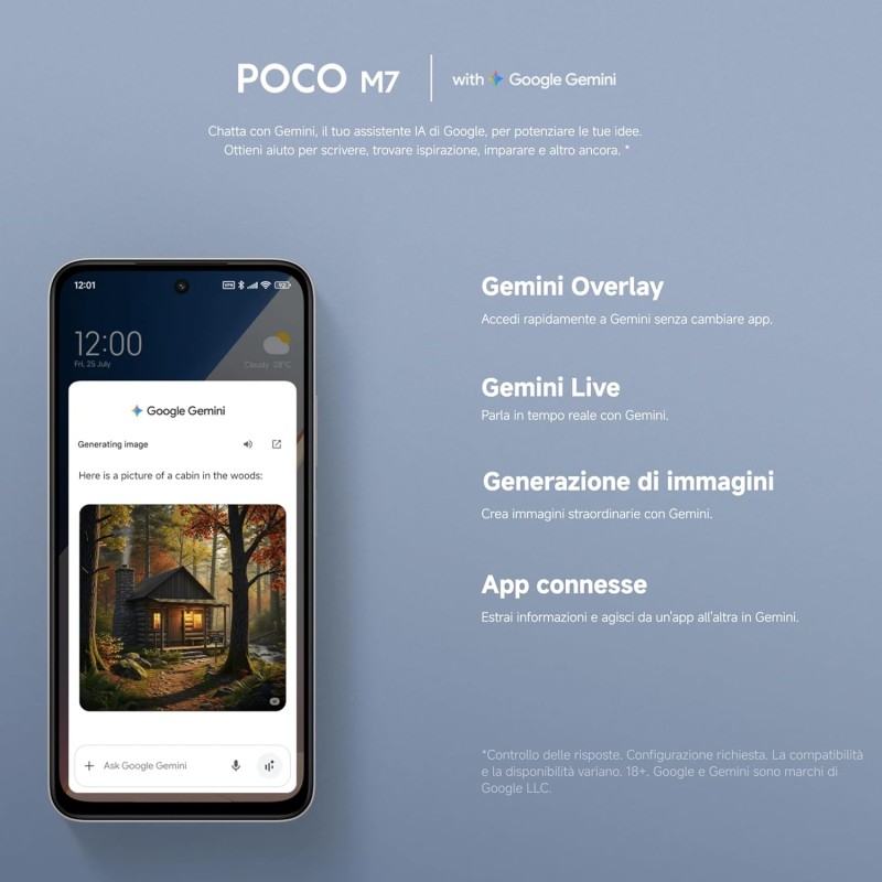 POCO M7, Smartphone 8+256GB, Display FHD+ da 6,9" 144Hz, Snapdragon 685, Doppia fotocamera AI da 50MP, Batteria da 7000mAh, Garanzia di 2 anni, Nero, Caricabatterie non incluso - 8+256GB Black POCO M7, Smartphone 8+256GB, Display FHD+ da 6,9" 144Hz, Snapdragon 685, Doppia fotocamera AI da 50MP, Batteria da 7000mAh, Garanzia di 2 anni, Nero, Caricabatterie non incluso - 8+256GB Black