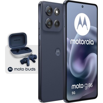 Motorola moto g86 + moto buds 8/256GB, Fotocamera 50MP + sensore antisfarfallio, Display 6.67" pOLED 120Hz, batteria 5200mAh, MediaTek Dimensity 7300, Android 15 Spellbound, With Buds Blu - 256GB PANTONE Spellbound