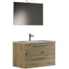 IRIS 100 - Mobile Bagno Sospeso IN KIT DA MONTARE 100 CM QUERCIA NATURALE con Lavabo, Specchio e Lampada LED, L.101 X P.47 X H.53 cm - L. 101 X P. 47 X H. 53 CM Quercia Naturale IRIS 100 - Mobile Bagno Sospeso IN KIT DA MONTARE 100 CM QUERCIA NATURALE con Lavabo, Specchio e Lampada LED, L.101 X P.47 X H.53 cm - L. 101 X P. 47 X H. 53 CM Quercia Naturale
