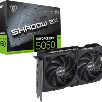 msi NVIDIA GeForce RTX 5050 8G Shadow 2X OC Scheda grafica – 8 GB GDDR7 (20 GB/s / 128 bit), PCIe 5.0 – Doppia ventola (2 ventole TORX 5.0), HDMI 2.1b, DisplayPort 2.1b, pronta per SFF - 8G