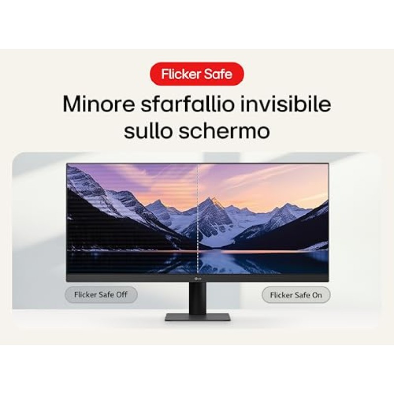 LG 29U511A Monitor UltraWide 21:9 29" IPS, WFHD (2560x1080), HDR10, 100Hz, sRGB 99%, HDMI, DisplayPort, Uscita Cuffie, Schermo Antiriflesso, Reader Mode, Flicker Safe, Nero
