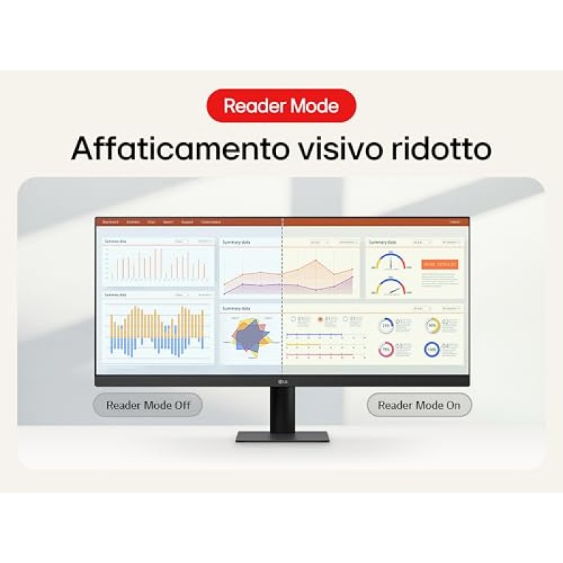 LG 29U511A Monitor UltraWide 21:9 29" IPS, WFHD (2560x1080), HDR10, 100Hz, sRGB 99%, HDMI, DisplayPort, Uscita Cuffie, Schermo Antiriflesso, Reader Mode, Flicker Safe, Nero