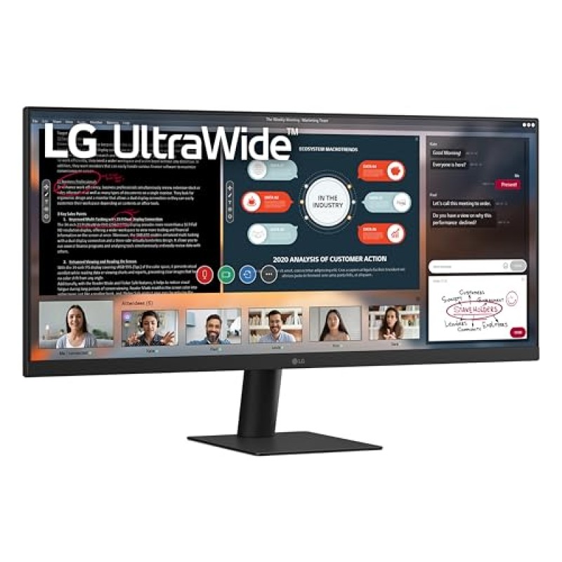LG 29U511A Monitor UltraWide 21:9 29" IPS, WFHD (2560x1080), HDR10, 100Hz, sRGB 99%, HDMI, DisplayPort, Uscita Cuffie, Schermo Antiriflesso, Reader Mode, Flicker Safe, Nero