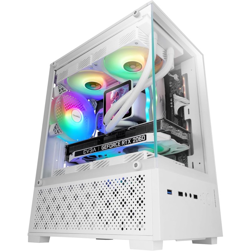 Mars Gaming MC-SE2, Case Gaming MicroATX, Vetro Temperato Frontale e Laterale Senza Cornice, Ventola FRGB 120mm, Struttura a Doppia Camera, Case PC Compatto con Grande Capacità Interna, Bianco Mars Gaming MC-SE2, Case Gaming MicroATX, Vetro Temperato Frontale e Laterale Senza Cornice, Ventola FRGB 120mm, Struttura a Doppia Camera, Case PC Compatto con Grande Capacità Interna, Bianco