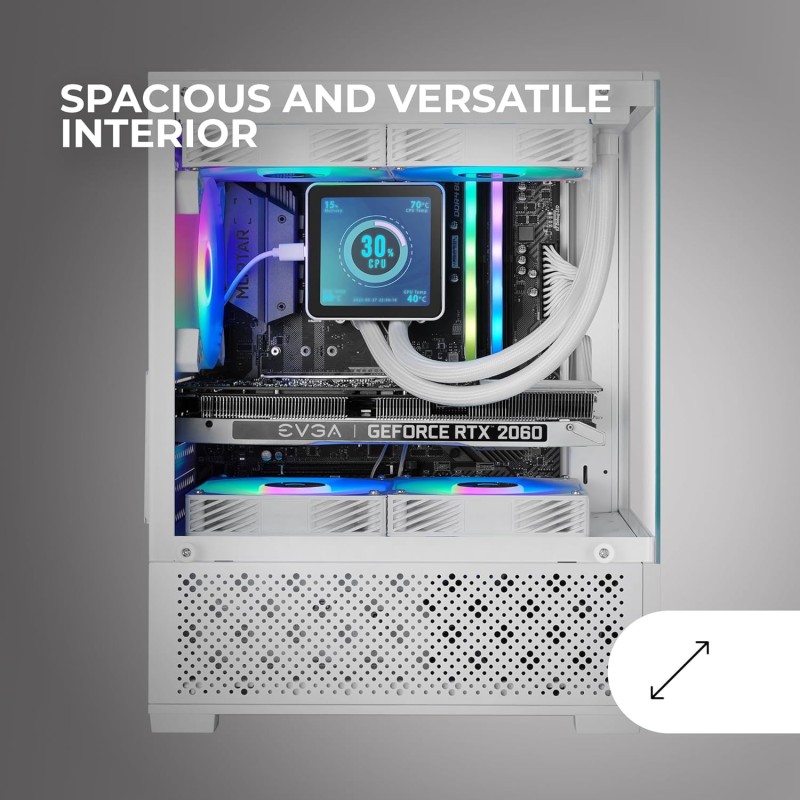 Mars Gaming MC-SE2, Case Gaming MicroATX, Vetro Temperato Frontale e Laterale Senza Cornice, Ventola FRGB 120mm, Struttura a Doppia Camera, Case PC Compatto con Grande Capacità Interna, Bianco Mars Gaming MC-SE2, Case Gaming MicroATX, Vetro Temperato Frontale e Laterale Senza Cornice, Ventola FRGB 120mm, Struttura a Doppia Camera, Case PC Compatto con Grande Capacità Interna, Bianco