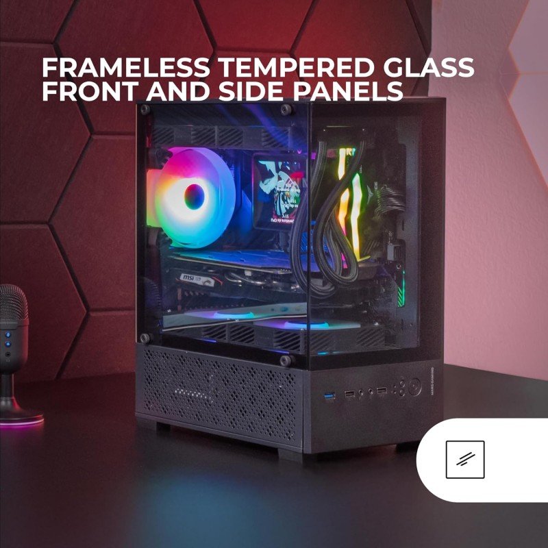 Mars Gaming MC-SE2, Case Gaming MicroATX, Vetro Temperato Frontale e Laterale Senza Cornice, Ventola FRGB 120mm, Struttura a Doppia Camera, Case PC Compatto con Grande Capacità Interna, Nero Mars Gaming MC-SE2, Case Gaming MicroATX, Vetro Temperato Frontale e Laterale Senza Cornice, Ventola FRGB 120mm, Struttura a Doppia Camera, Case PC Compatto con Grande Capacità Interna, Nero