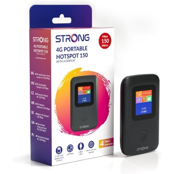 STRONG Saponetta WiFi Portatile con SIM, 4G LTE CAT4 150 Mbps in Download, Hotspot WiFi Tascabile da Viaggio, Display a Colori, Batteria Ricaricabile, Porta USB-C, Funzione Power Bank (150CD)
