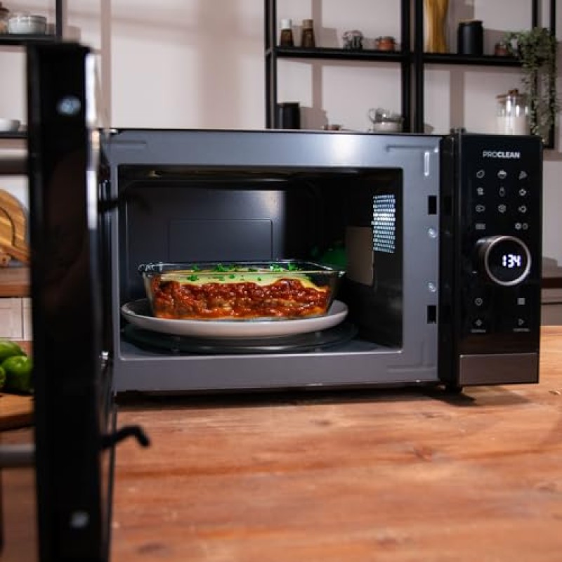 Cecotec Microonde touch con griglia da 23 l Proclean 6120. Grill, 800 W e 1000 W, digitale, cottura uniforme, 5 livelli di potenza, funzione scongelamento, timer 60 min, piatto girevole 285 mm