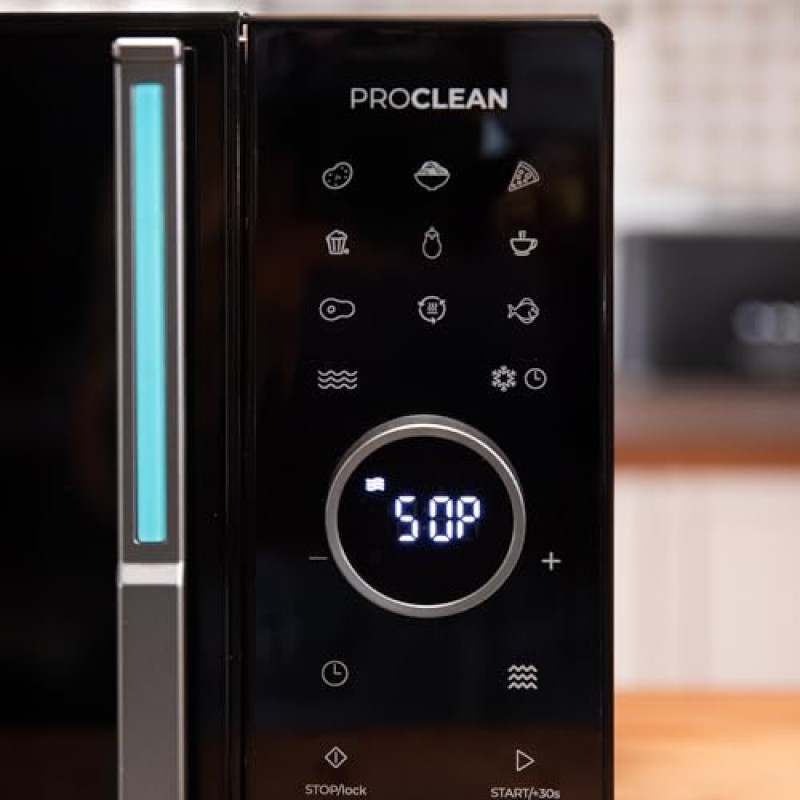Cecotec Microonde touch con griglia da 23 l Proclean 6120. Grill, 800 W e 1000 W, digitale, cottura uniforme, 5 livelli di potenza, funzione scongelamento, timer 60 min, piatto girevole 285 mm