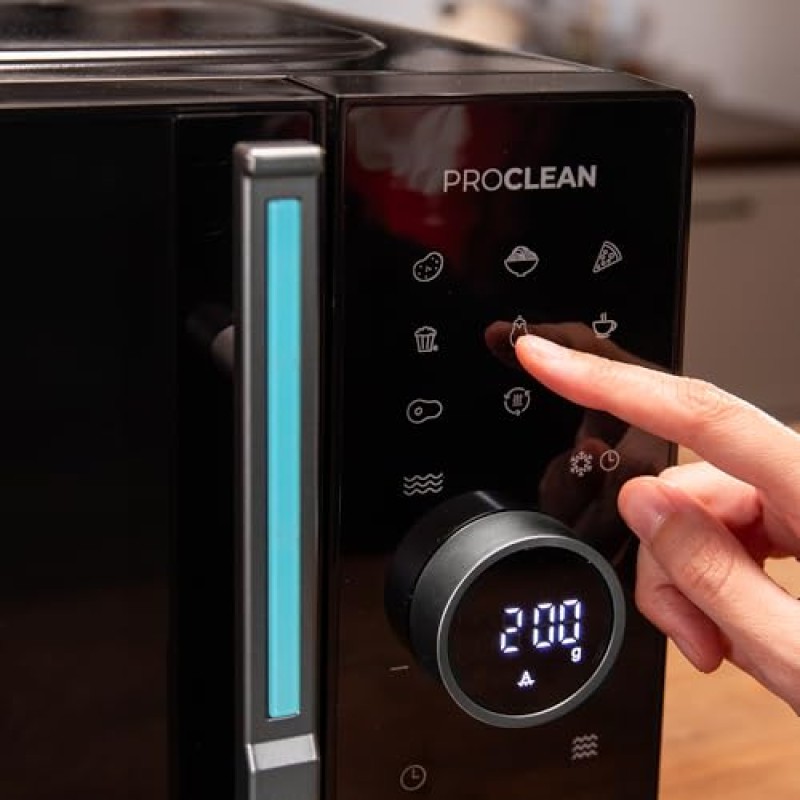 Cecotec Microonde touch con griglia da 23 l Proclean 6120. Grill, 800 W e 1000 W, digitale, cottura uniforme, 5 livelli di potenza, funzione scongelamento, timer 60 min, piatto girevole 285 mm