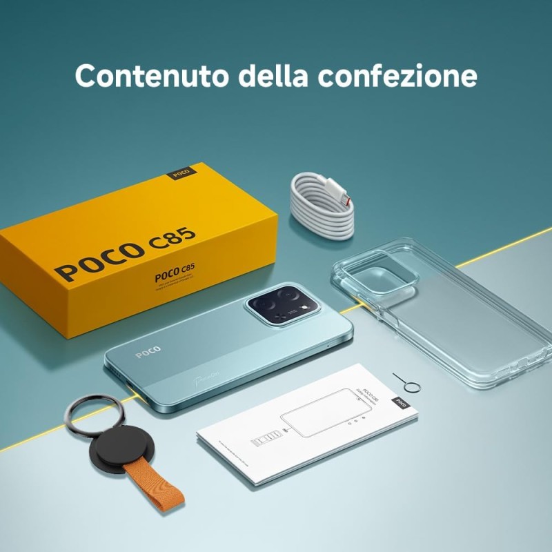 Xiaomi POCO C85, Smartphone 8+256GB, Display 6,9" 120Hz 7,99mm Design, MediaTek Helio G81-Ultra Octa-core, Doppia fotocamera AI da 50MP, 6000mAh, garanzia di 2 anni, Viola, Caricabatteria non incluso - 8+256GB Purple Xiaomi POCO C85, Smartphone 8+256GB, Display 6,9" 120Hz 7,99mm Design, MediaTek Helio G81-Ultra Octa-core, Doppia fotocamera AI da 50MP, 6000mAh, garanzia di 2 anni, Viola, Caricabatteria non incluso - 8+256GB Purple
