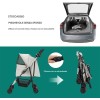 BAKAJI Passeggino per Animali Domestici Carico Massimo 30kg, Carrozzina per Cani e Gatti Pieghevole e Salvaspazio con Cestello Portaoggetti e Ruote Bloccabili, Cappottina Protettiva Anti UV (Grigio) - Grigio BAKAJI Passeggino per Animali Domestici Carico Massimo 30kg, Carrozzina per Cani e Gatti Pieghevole e Salvaspazio con Cestello Portaoggetti e Ruote Bloccabili, Cappottina Protettiva Anti UV (Grigio) - Grigio