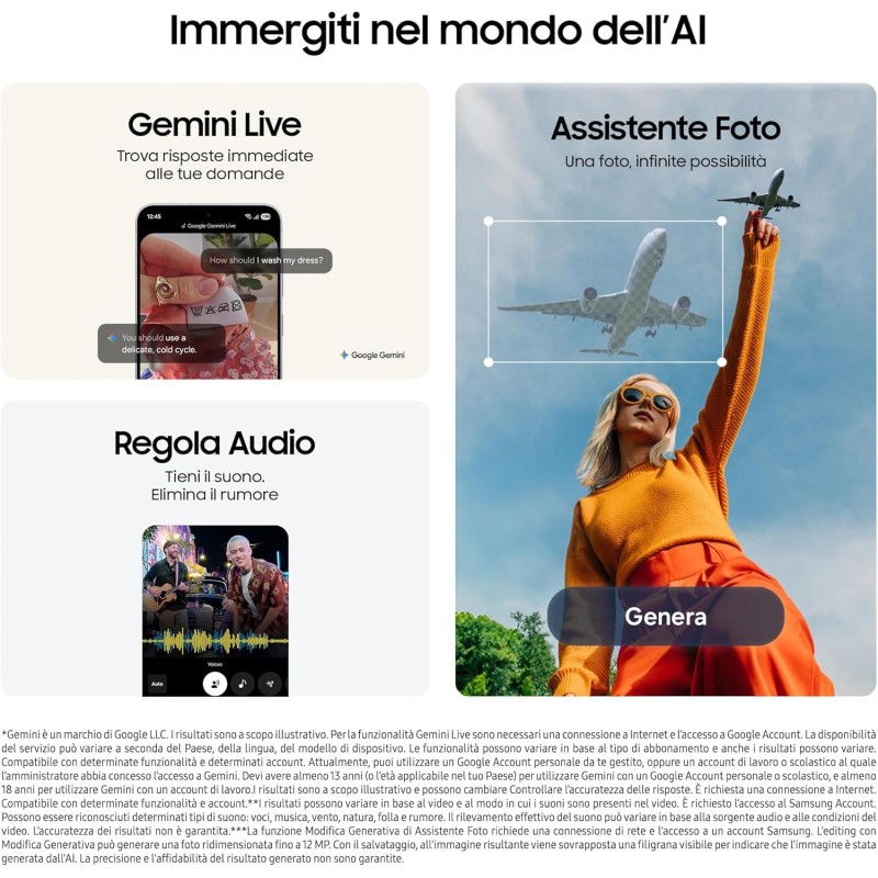 Samsung Galaxy S25 FE Smartphone AI, 3 anni di Garanzia del produttore, Display Dynamic AMOLED 2X 6.7'', Fotocamera 50MP, IP68, 8GB RAM, 256GB, Batteria a lunga durata, Jetblack [Versione Italiana] - 256GB Jetblack