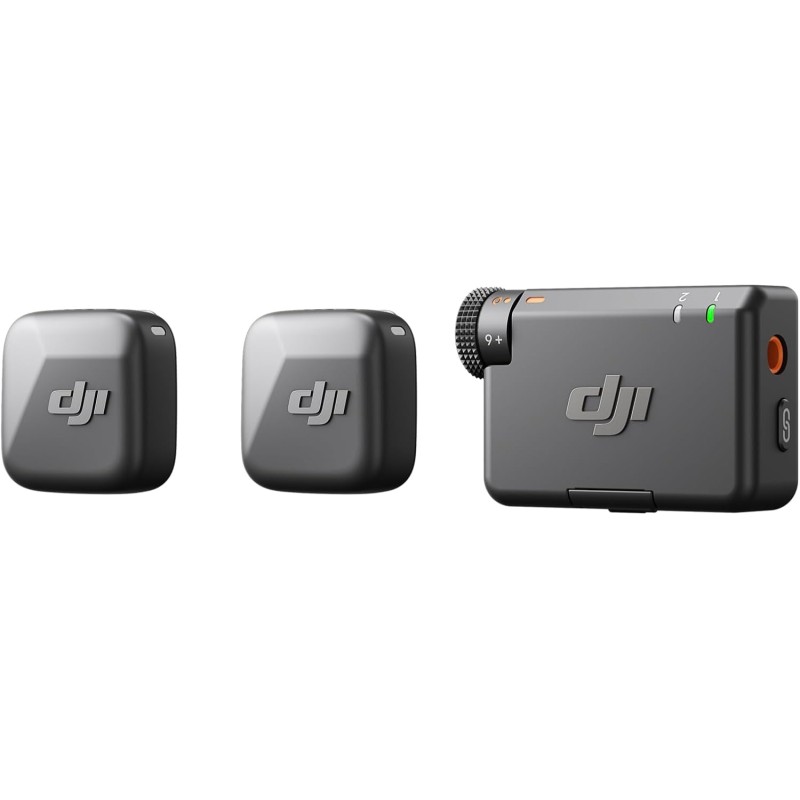 DJI Mic Mini (2 TX + 1 RX), audio ricco di dettagli, microfono wireless per fotocamera/Android, vlog per 2 persone, produzione di squadra