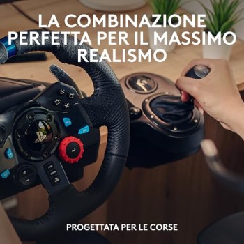 Logitech G G29 SE Driving Force - volante e pedali da corsa, ritorno di forza dinamico, vera pelle + Logitech G Driving Force Shifter - Per PS5, PS4 and PC, Mac - Nero