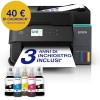 Epson EcoTank ET-3950 Stampante con Serbatoi D’inchiostro | Home Office | Wi-Fi | A4 | Fronte/Retro Stampa, Copia, Scansione | Display LCD 6.1 cm | ADF Da 30 Fogli | 3 Anni D'Inchiostro Inclusi - Nero