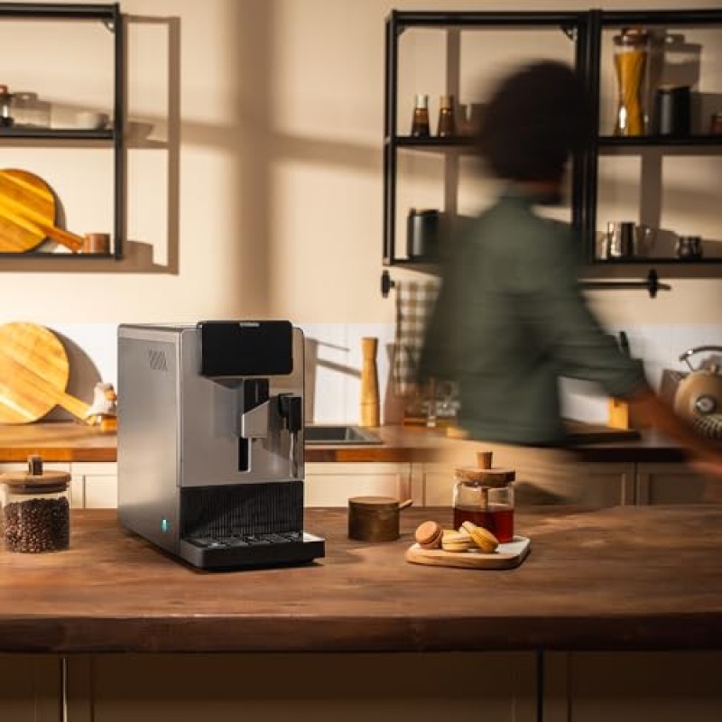 Cecotec Macchina Caffè Superautomatica Compatta Cremmaet Steam Latte Art. 19Bar, Vaporizzatore, Thermoblock, Plug&Play, Macinino Conico, 5 Livelli, Serbatoio Acqua 1.1L, Caffè 150g, Pulizia Automatica