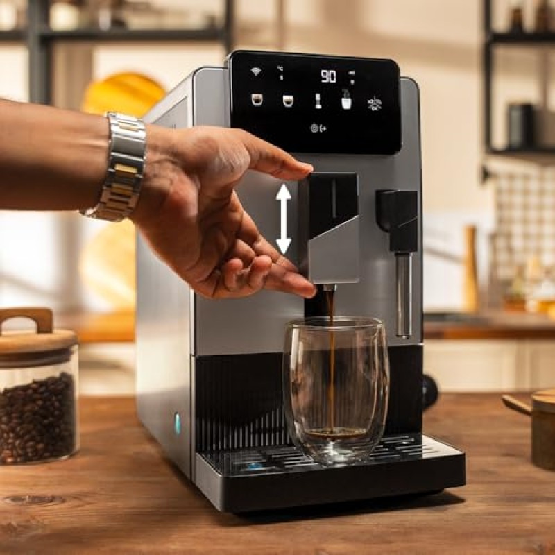 Cecotec Macchina Caffè Superautomatica Compatta Cremmaet Steam Latte Art. 19Bar, Vaporizzatore, Thermoblock, Plug&Play, Macinino Conico, 5 Livelli, Serbatoio Acqua 1.1L, Caffè 150g, Pulizia Automatica