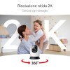 MERCUSYS MC210 Telecamera Wi-Fi Interno 2K 3MP, Videocamera Sorveglianza 360°, Visione Notturna, Audio a 2 Vie, Rilevamento di Movimento/Notifiche/Allarme, ZonaPrivacy, Supporta microSD fino a 512 GB