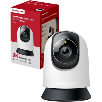 MERCUSYS MC210 Telecamera Wi-Fi Interno 2K 3MP, Videocamera Sorveglianza 360°, Visione Notturna, Audio a 2 Vie, Rilevamento di Movimento/Notifiche/Allarme, ZonaPrivacy, Supporta microSD fino a 512 GB