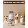 Milk Frother, Morpilot Montalatte Elettrico in Vetro, 4 in 1 Funzione, Bello da Vedere, Capacità 250ml Cappuccino o 500 ml Latte Caldo, Design Diviso, Bianco - 250ml White