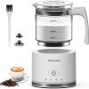 Milk Frother, Morpilot Montalatte Elettrico in Vetro, 4 in 1 Funzione, Bello da Vedere, Capacità 250ml Cappuccino o 500 ml Latte Caldo, Design Diviso, Bianco - 250ml White