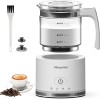 Milk Frother, Morpilot Montalatte Elettrico in Vetro, 4 in 1 Funzione, Bello da Vedere, Capacità 250ml Cappuccino o 500 ml Latte Caldo, Design Diviso, Bianco - 250ml White