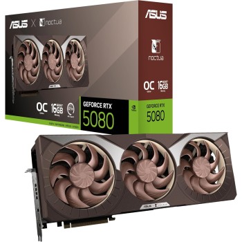 ASUS NVIDIA GeForce RTX 5080 Noctua OC Edition, Scheda Grafica 16GB GDDR7, 256 Bit, PCIe 5.0, 2 HDMI 2.1, 3 DisplayPort 2.1, Software GPU Tweak III, Marrone, RTX5080-O16G-NOCTUA - O16 GB ASUS NVIDIA GeForce RTX 5080 Noctua OC Edition, Scheda Grafica 16GB GDDR7, 256 Bit, PCIe 5.0, 2 HDMI 2.1, 3 DisplayPort 2.1, Software GPU Tweak III, Marrone, RTX5080-O16G-NOCTUA - O16 GB