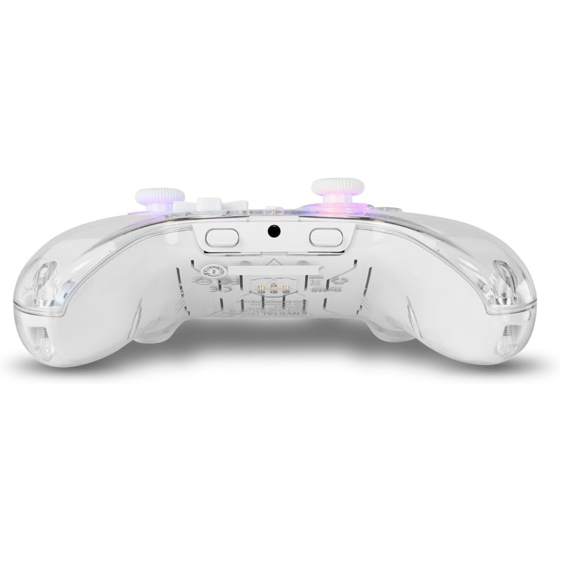 KROM KRYSTAL — Telecomando wireless trasparente Bluetooth 5.0, RGB, 17 pulsanti personalizzabili, doppia vibrazione, macro, compatibile con PC/Switch/Switch 2/iOS/Android