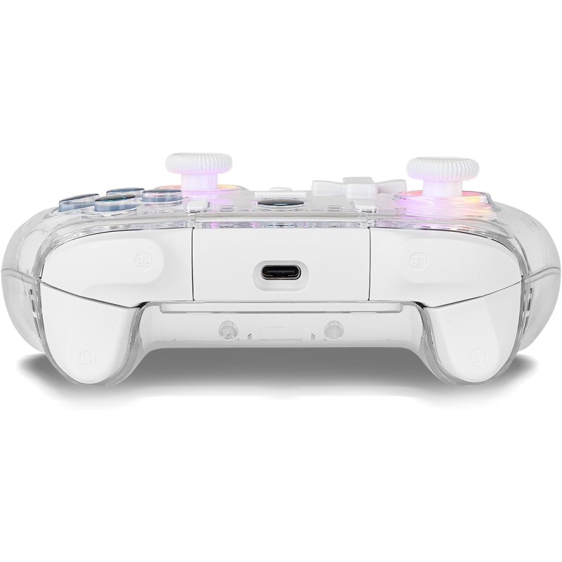 KROM KRYSTAL — Telecomando wireless trasparente Bluetooth 5.0, RGB, 17 pulsanti personalizzabili, doppia vibrazione, macro, compatibile con PC/Switch/Switch 2/iOS/Android