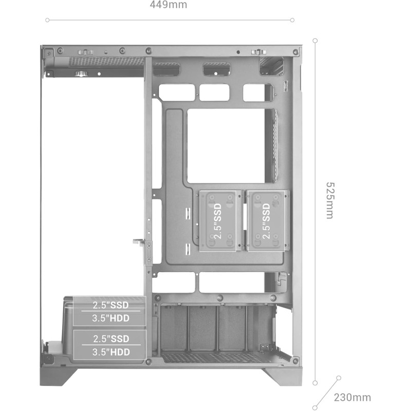 Mars Gaming MC-PRISMA, Case Gaming ATX, Triplo Vetro Temperato Continuo Senza Cornici, Illuminazione ARGB Frontale e Laterale, Doppia Camera, Supporto Raffreddamento Liquido fino a 360mm, Bianco Mars Gaming MC-PRISMA, Case Gaming ATX, Triplo Vetro Temperato Continuo Senza Cornici, Illuminazione ARGB Frontale e Laterale, Doppia Camera, Supporto Raffreddamento Liquido fino a 360mm, Bianco