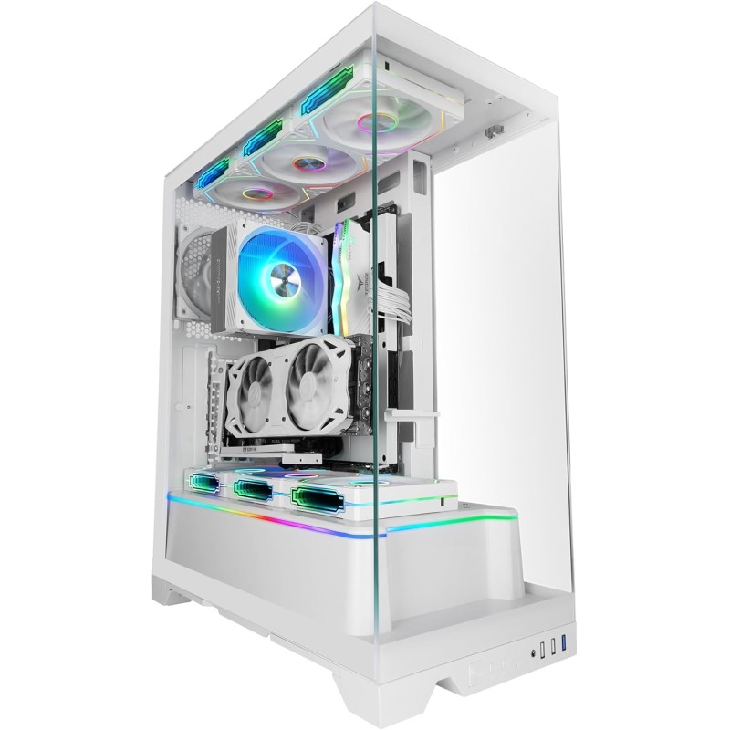 Mars Gaming MC-PRISMA, Case Gaming ATX, Triplo Vetro Temperato Continuo Senza Cornici, Illuminazione ARGB Frontale e Laterale, Doppia Camera, Supporto Raffreddamento Liquido fino a 360mm, Bianco Mars Gaming MC-PRISMA, Case Gaming ATX, Triplo Vetro Temperato Continuo Senza Cornici, Illuminazione ARGB Frontale e Laterale, Doppia Camera, Supporto Raffreddamento Liquido fino a 360mm, Bianco