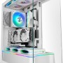 Mars Gaming MC-PRISMA, Case Gaming ATX, Triplo Vetro Temperato Continuo Senza Cornici, Illuminazione ARGB Frontale e Laterale, Doppia Camera, Supporto Raffreddamento Liquido fino a 360mm, Bianco