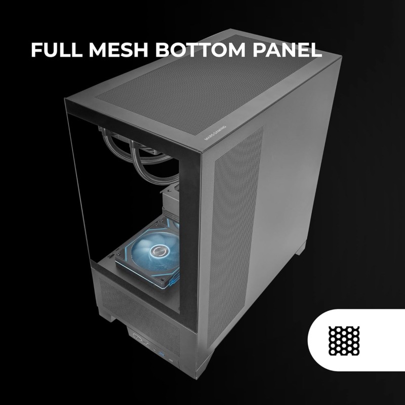 Mars Gaming MC-LCDX, Case Gaming ATX, Schermo IPS 9.16" e Connessione HDMI, Vetro Temperato Continuo, Pannello Inferiore Full Mesh, Doppia Camera, Supporto Raffreddamento Liquido fino a 360mm, Nero Mars Gaming MC-LCDX, Case Gaming ATX, Schermo IPS 9.16" e Connessione HDMI, Vetro Temperato Continuo, Pannello Inferiore Full Mesh, Doppia Camera, Supporto Raffreddamento Liquido fino a 360mm, Nero