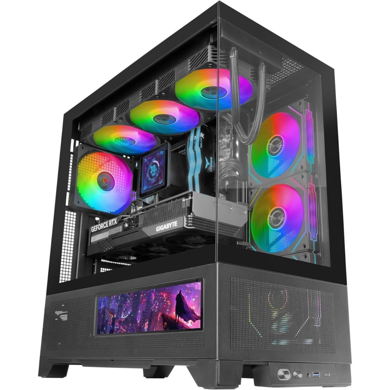 Mars Gaming MC-LCDX, Case Gaming ATX, Schermo IPS 9.16" e Connessione HDMI, Vetro Temperato Continuo, Pannello Inferiore Full Mesh, Doppia Camera, Supporto Raffreddamento Liquido fino a 360mm, Nero Mars Gaming MC-LCDX, Case Gaming ATX, Schermo IPS 9.16" e Connessione HDMI, Vetro Temperato Continuo, Pannello Inferiore Full Mesh, Doppia Camera, Supporto Raffreddamento Liquido fino a 360mm, Nero