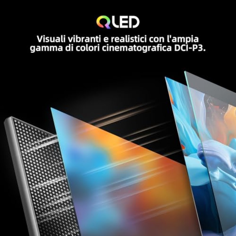 CHiQ 40QA10 QLED 40 Pollici Full HD HDR10|Audio Dolby|Chromecast Integrato|Triplo Tuner (DVB-C/T/T2/S/S2) | Nuovo Modello 2025 - 40''