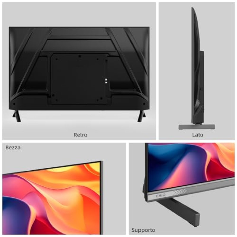 CHiQ 40QA10 QLED 40 Pollici Full HD HDR10|Audio Dolby|Chromecast Integrato|Triplo Tuner (DVB-C/T/T2/S/S2) | Nuovo Modello 2025 - 40''