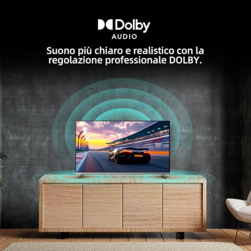 CHiQ 40QA10 QLED 40 Pollici Full HD HDR10|Audio Dolby|Chromecast Integrato|Triplo Tuner (DVB-C/T/T2/S/S2) | Nuovo Modello 2025 - 40''
