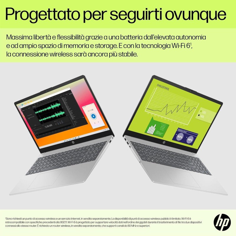 HP Laptop 15-fd0011sl, Notebook, Intel Core i5 1334U, 16GB RAM, 512GB SSD, Intel Iris Xe, Display 15.6" FHD Antiriflesso SVA 250 nits Ultraslim, 720P TNR Privacy Cam, Windows 11, Argento - 15"