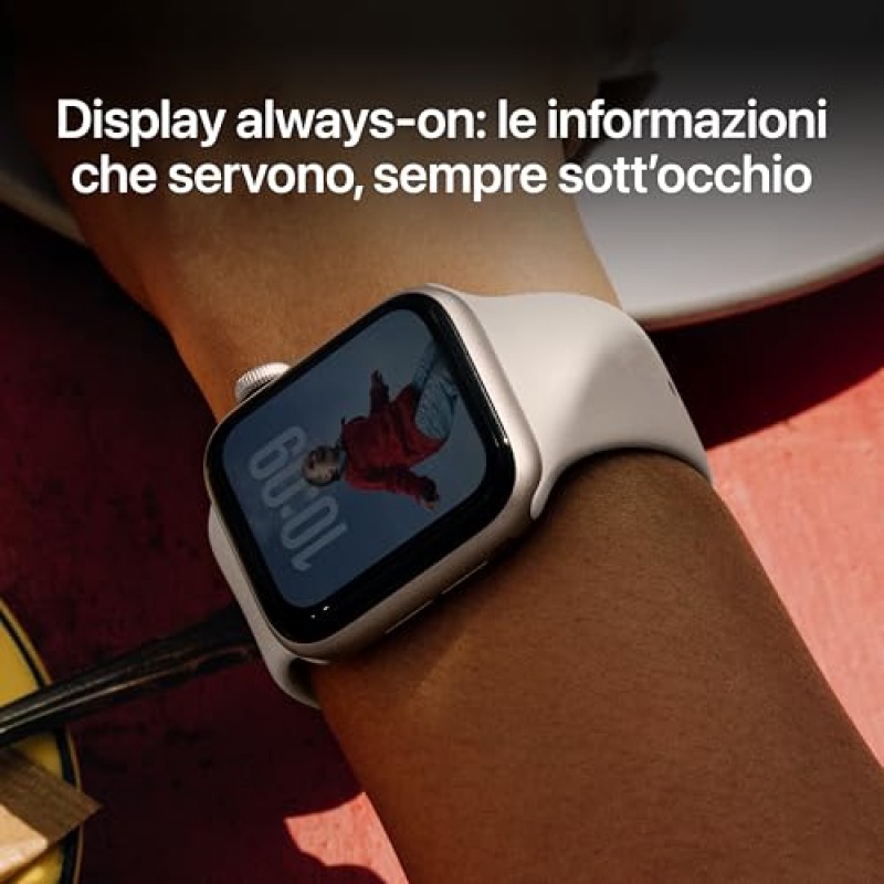 Apple Watch SE 3 GPS, Cassa 44 mm in alluminio mezzanotte con Cinturino Sport mezzanotte - M/L - cassa 44 mm Mezzanotte