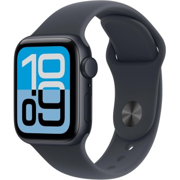 Apple Watch SE 3 GPS, Cassa 40 mm in alluminio mezzanotte con Cinturino Sport mezzanotte - S/M - cassa 40 mm Mezzanotte
