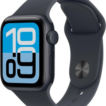 Apple Watch SE 3 GPS, Cassa 40 mm in alluminio mezzanotte con Cinturino Sport mezzanotte - S/M - cassa 40 mm Mezzanotte
