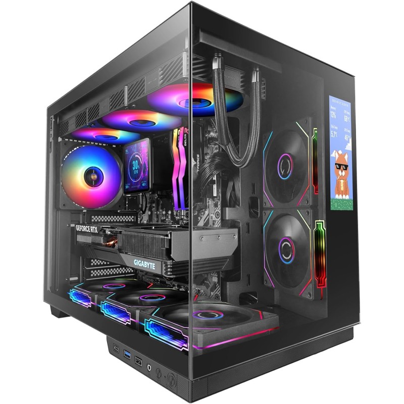 Mars Gaming MC-MIRAGE, Case Gaming ATX, Schermo LCD IPS 7,2” Personalizzabile, Vetro Temperato Continuo Frontale e Laterale, Struttura Doppia Camera, Supporto Raffreddamento Liquido fino 360mm, Nero Mars Gaming MC-MIRAGE, Case Gaming ATX, Schermo LCD IPS 7,2” Personalizzabile, Vetro Temperato Continuo Frontale e Laterale, Struttura Doppia Camera, Supporto Raffreddamento Liquido fino 360mm, Nero