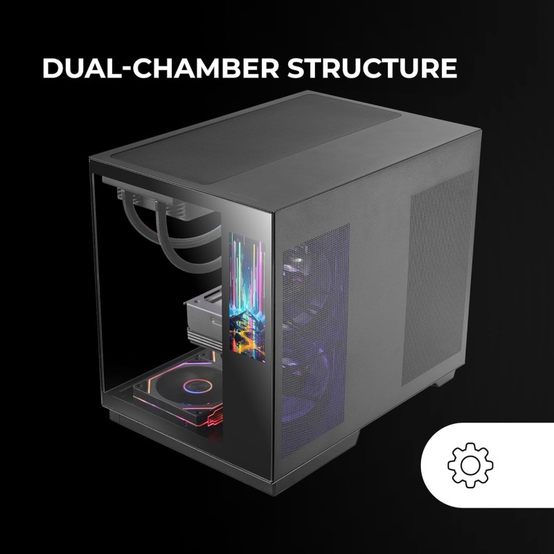 Mars Gaming MC-MIRAGE, Case Gaming ATX, Schermo LCD IPS 7,2” Personalizzabile, Vetro Temperato Continuo Frontale e Laterale, Struttura Doppia Camera, Supporto Raffreddamento Liquido fino 360mm, Nero Mars Gaming MC-MIRAGE, Case Gaming ATX, Schermo LCD IPS 7,2” Personalizzabile, Vetro Temperato Continuo Frontale e Laterale, Struttura Doppia Camera, Supporto Raffreddamento Liquido fino 360mm, Nero