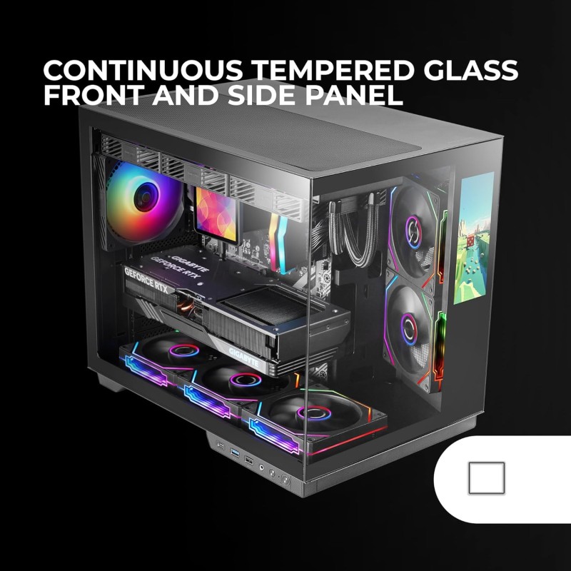 Mars Gaming MC-MIRAGE, Case Gaming ATX, Schermo LCD IPS 7,2” Personalizzabile, Vetro Temperato Continuo Frontale e Laterale, Struttura Doppia Camera, Supporto Raffreddamento Liquido fino 360mm, Nero Mars Gaming MC-MIRAGE, Case Gaming ATX, Schermo LCD IPS 7,2” Personalizzabile, Vetro Temperato Continuo Frontale e Laterale, Struttura Doppia Camera, Supporto Raffreddamento Liquido fino 360mm, Nero