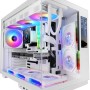 Mars Gaming MC-MIRAGE, Case Gaming ATX, Schermo LCD IPS 7,2” Personalizzabile, Vetro Temperato Continuo Frontale e Laterale, Struttura Doppia Camera, Supporto Raffreddamento Liquido fino 360mm, Bianco